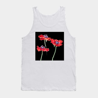 Three Poppies Purple Center 1900s Sophia L. Crownfield Tank Top